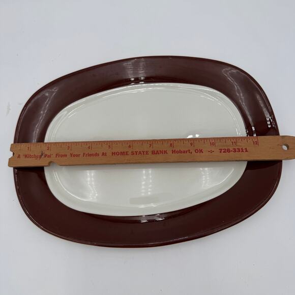 TST Conversation Line, Brown Platter, Vtg Ceramic 13x10 King O'Dell/Jamaica - Picture 4 of 6